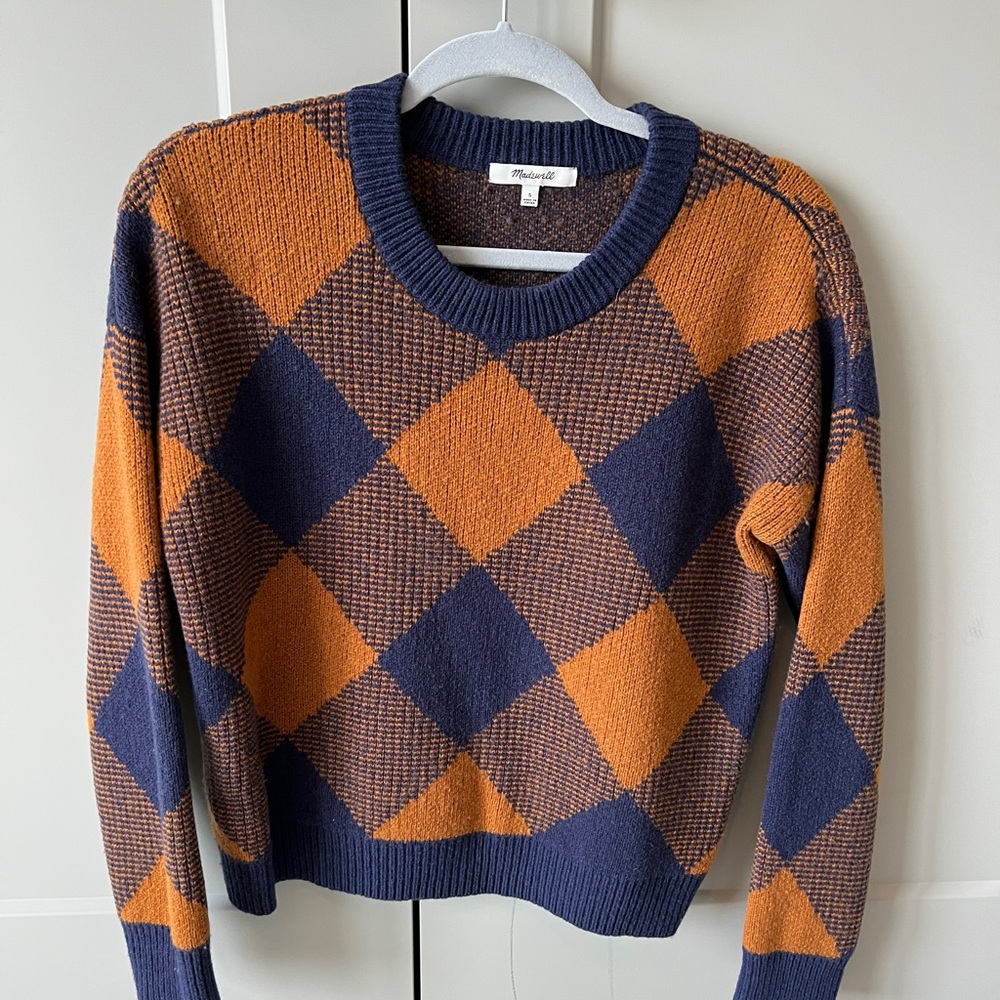 Madewell argyle sweater size small